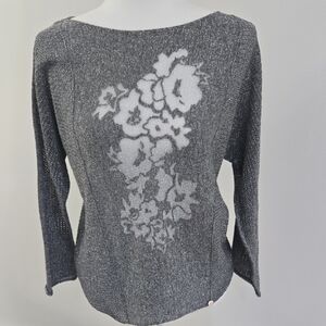Liu Jo Metallic Gray Knit Top